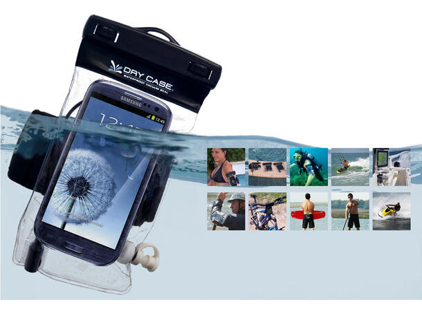 DryCase Phone - vanntett bag for mobil Passer alle mobiler opp til 5"